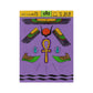 A purple blanket with various symbols dedicated the goddess Isis. The main ones are hieroglyphics at the top on a yellow and green border, multi-coloured wings, a golden ankh outlined in purple, and birds with their wings pointed towards the ankh.